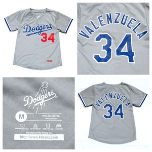 LOS ANGELES DODGERS Fernando Valenzuela 2024 SGA Gray Baseball Jersey - Medium
